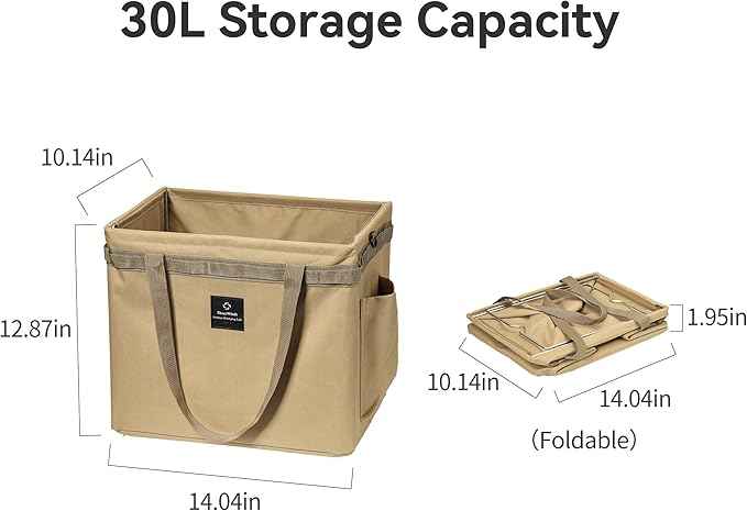 Thous Winds Tactical Camping Storage Bag, 30L Collapsible Multifunctional Storage Toolbox, for Outdoor Camping Picnic Car Trunk Organizer, Olive Green