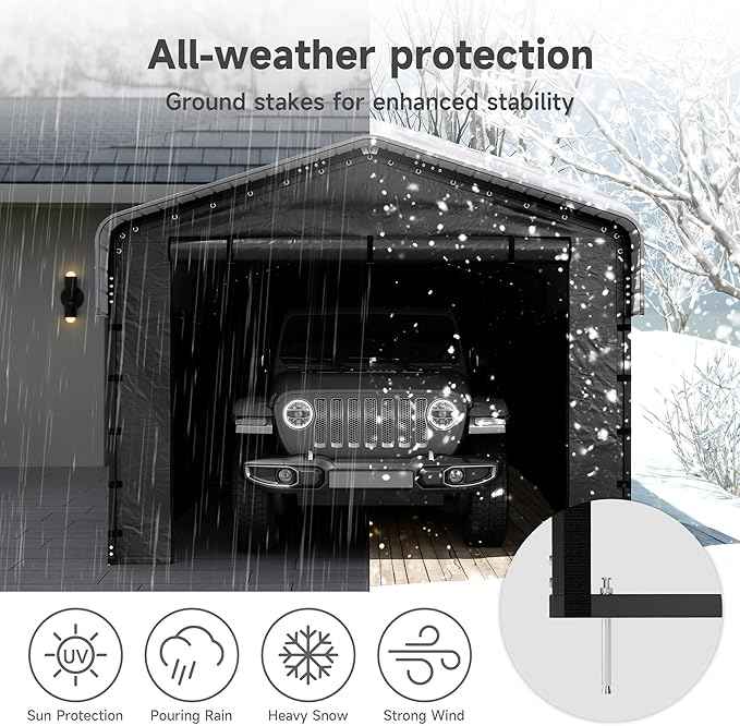 10x15FT Heavy Duty Metal Carport Canopy with Galvanized Steel Roof, Removable Sidewalls Enclosure Kit, Multi-Use Shelter Outdoor Garage for Car, Boat, Party, Gray
