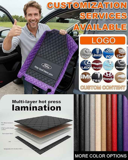 Customized Personalized car Floor MATS Luxury Full-Body car Floor mats are Suitable for 99% of Vehicle Models (Pickup Trucks/SUVs/sedans) and Offer Personalized Text Customization (Black Rice)
