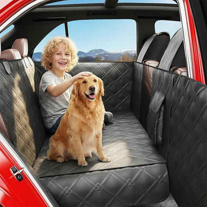 Back Seat Extender for Dogs – Waterproof Dog Seat Cover for Back Seat with Door Protection, Easy to Use and Clean, Hard Bottom, Holds 420 lbs Dog Hammock for Cars, SUVs & Small-Size Trucks