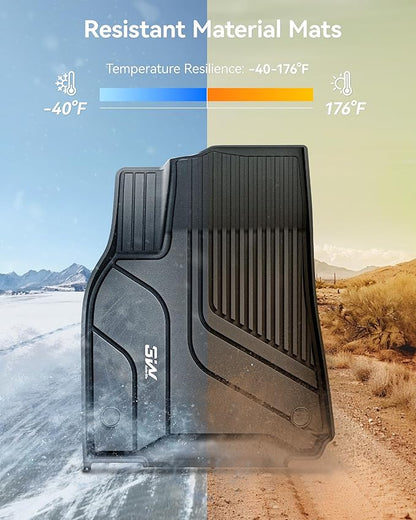 3W Tesla Model Y Floor Mats 2020-2024 2025(Not for Juniper), Cargo Liners & Frunk & Seatback Protector Mats,TPE Custom Fit All Weather, Full Set, Accseeories 5-Seater