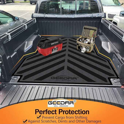 GEEDAR Heavy Duty Rubber Truck Bed Mat for 2005-2023 Toyota Tacoma 6ft Long Bed, Tacoma Accessories, Toyota Tacoma Truck Bed Mat Liner, Black