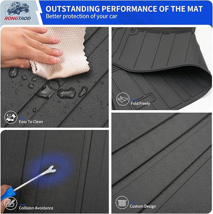 Rongtaod Floor Mat Compatible with 2020-2025 2026 Toyota Highlander Trunk Mat Cargo Mat Cargo Liner Back Seat Cover Floor Liner 2024 Highlander Accessories (Trunk Mat with Backrest Mat+Floor Mats)