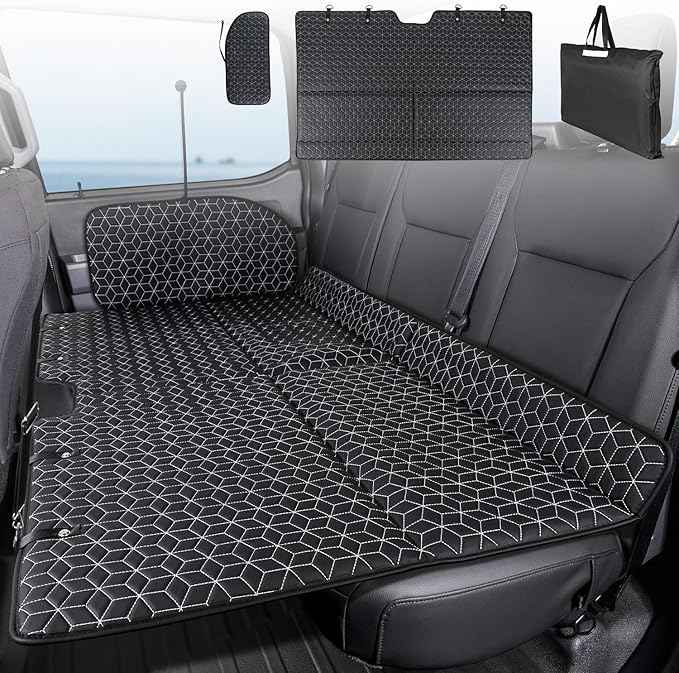 OHMU Non Inflatable Truck Bed Air Mattress for Large Truck,Car Travel Camping Back Seat Extender for F150/RAM 1500/Toyota/Silverado/GMC/Tundra