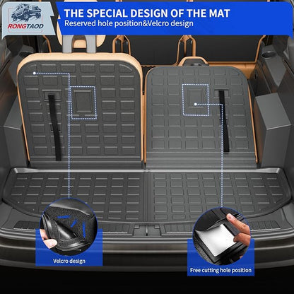 Rongtaod Trunk Mat Compatible with 2021-2025 2026 Kia Sorento 6&7 Seats Cargo Mat Cargo Liner Trunk Liner Back Seat Cover Kick Mat 2024 Sorento Accessories (Trunk Mat+2nd&3rd Row Backrest Mats)
