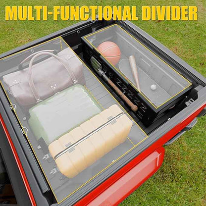 Truck Bed Extender Compatible with 2020-2026 Jeep Gladiator Flip-Over Pickup Bed Divider Aluminum Alloy Rotatable Tailgate Extension for 2025 Gladiator Accessories