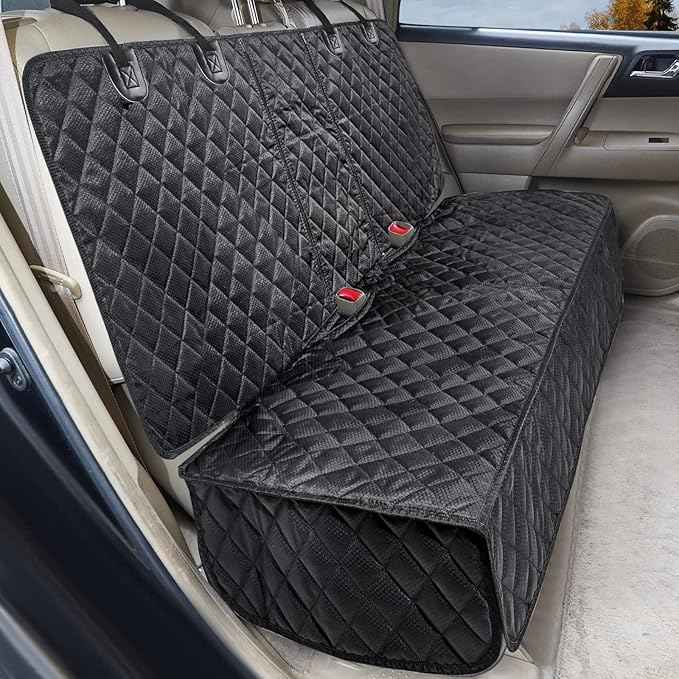Dog Car Seat Cover for Back Seat Cover for Kids, Waterproof X Large Rear Seat Protector for Pet Auto SUV Truck (XL, Black)