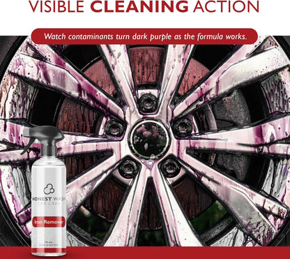 Honest Wash Iron Remover Car Detailing – Powerful Solution for Dissolving Brake Dust, Dirt, and Grime | Visible Reaction for Deep Cleaning | Safe for All Wheel and Surface Types (16 Fl Oz) - AutoBay