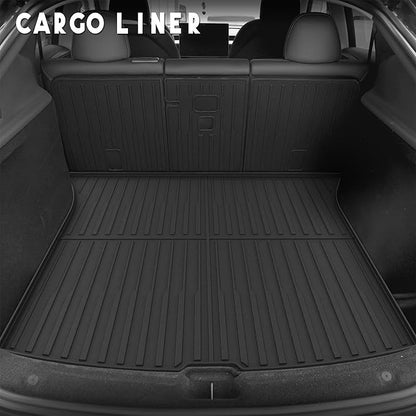 KARPAL Floor Mats Fit for Tesla Model Y Juniper 2025 2026 5-Seat (Not Fit 7 Seats), TPE All Weather Floor Mats & Trunk Mats Backrest Mat 9-PCS for Model Y Juniper Accessories