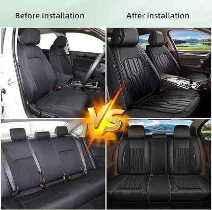 YORKNEIC Car Seat Covers Full Set for Chevrolet/Chevy Malibu 2009-2025 2026,Waterproof Faux Leather Seat Covers for Cars, Malibu Automotive Seat Cushion with Airbag Compatible(5-Seat Full Set,Black)