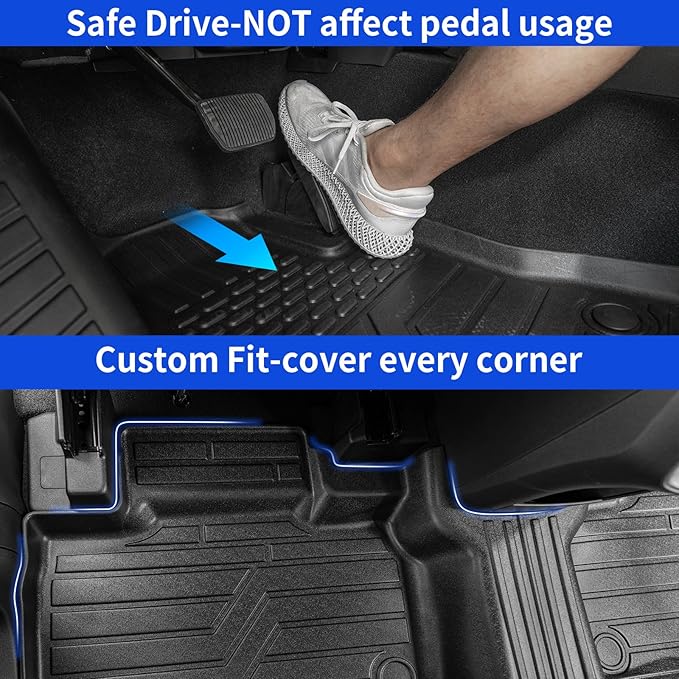 Rongtaod Floor Mats Compatible with 2020-2025 2026 Ford Explorer 7 Seats Cargo Mat Cargo Liner Trunk Liner Back Seat Cover Protector 2024 Explorer Accessories (Trunk Mat with Backrest Mat+Floor Mats)