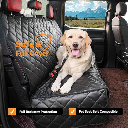 Dog Car Seat Cover for Back Seat,Waterproof Truck Back Seat Cover for Dogs ,Heavy-Duty Scratchproof Pu Leather Bench Seat Covers for Trucks Ford F150/Chevrolet Silverado/Ram1500/GMC Sierra/Toyota