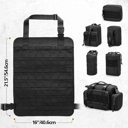 6 Pack Tactical Car Seat Back Organizer, Universal Vehicle Panel Storage Bag with 6 Detachable Molle Pouch Fits for Truck, Pickup, SUV, Bag Only