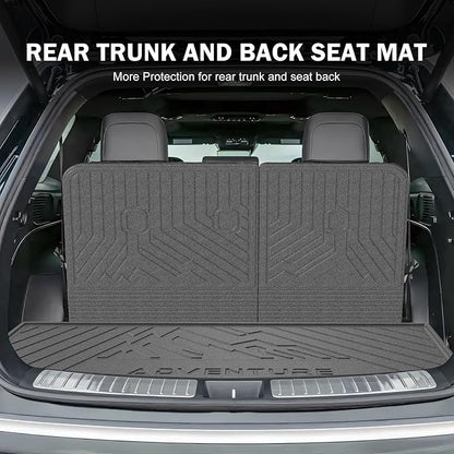 KUST Floor Mats Set for 2026 Hyundai Palisade 7/8 Seats (Gas Only), All Weather Floor Liners & Rear Trunk Mat & Backrest Mat for Palisade Accessories TPE Rubber Car Mats High Edge
