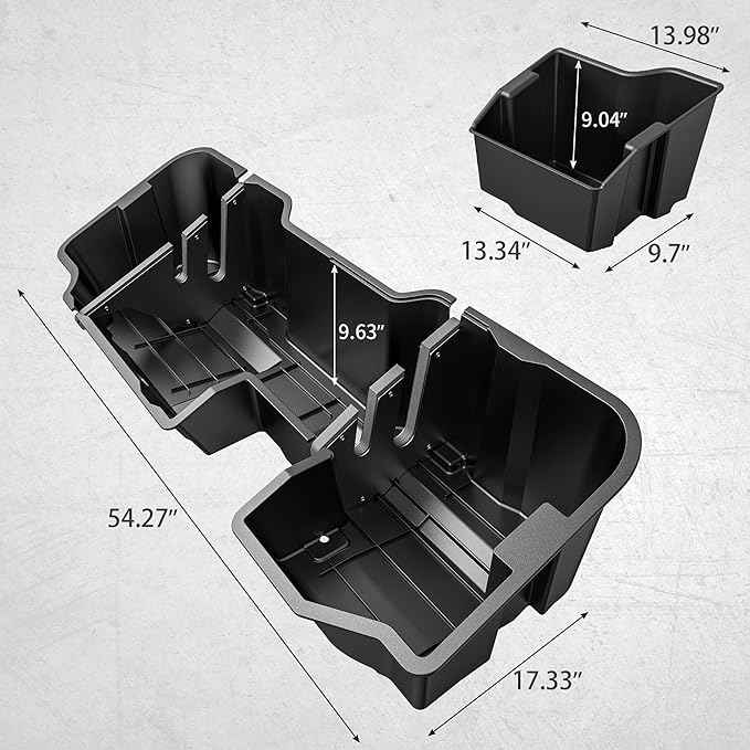 oEdRo Upgraded Under Seat Storage Box Fit with 2019-2026 Chevy Silverado/GMC Sierra 1500, 2020-2026 Silverado/Sierra 2500HD 3500HD Double Cab & Crew Cab, 2-in-1 Underseat Storage Black Tool Box