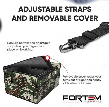 FORTEM Trunk Organizer For SUV Car Trunk Organizer, Foldable Storage, Car Accessories for Women Men, Collapsible Bag, Perfect Christmas Gifts, 600D Oxford, Non Slip Bottom, Straps, Soft Cover (65L)