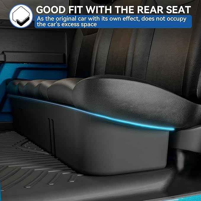 oEdRo Underseat Storage for Ford F150(2015-2026) SuperCrew/Crew Cab & F-250/350/450/550(2017-2026) Super Duty, Upgraded Rear F-150 Under Seat Storage Truck Organizer Tool Box