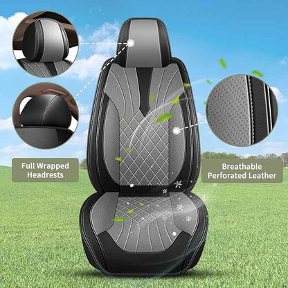 Full Set Car Seat Covers for Lexus GS 200t/350/450h 2007-2025 2026: Breathable Perforated Leather Seat Cover (Black&Grey)