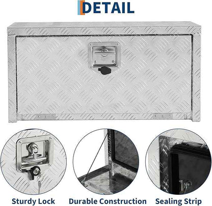 Trailer Tongue Box, Heavy Duty Storage With Lock and Keys, Utility Truck Tool Box Storage Organizer, Tool Chest for Pickup Truck Bed, RV, 18"x12"x14" (18"x12"x14"- Sliver)