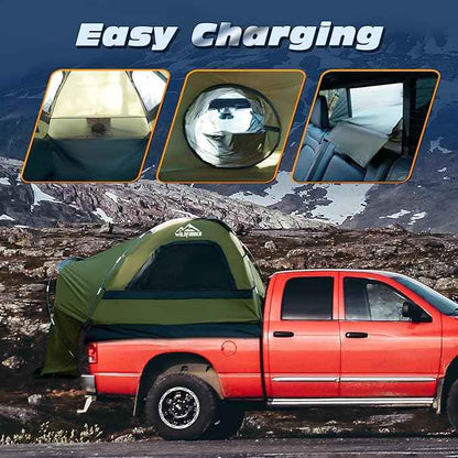 Truck Bed Tent, Waterproof PU3000mm Pickup Truck Tent for Camping Bed, 2-3 Person Sleeping Truck Tent, Portable for Car Camping