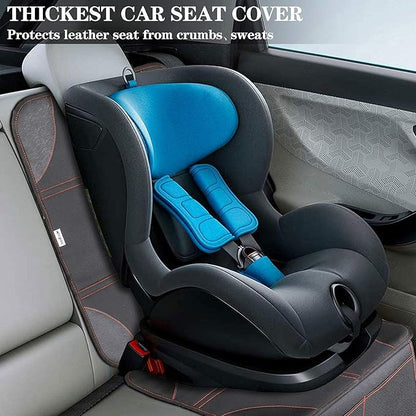 Meolsaek Car Seat Protector, Non-Slip Backing Will Not Leave Imprint, Waterproof Thicker Car Seat Cover for SUV, Sedan, Truck, Leather Car Seat Cushion (Black with Red Stitching)