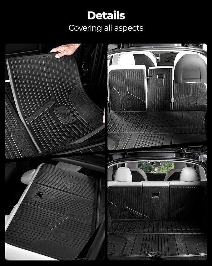 3W Tesla Model Y Juniper Seat Back Protector, Backseat Cover, TPE All Weather, Custom Fit 2025 2026 Tesla Model Y Juniper Accessories, 3PCS