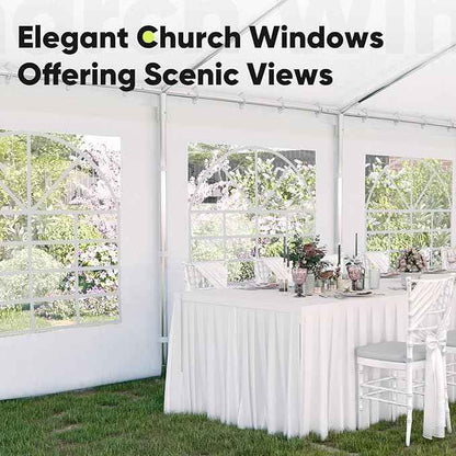 Quictent 20x50ft Heavy Duty Party Tent Outdoor Canopy Tent Carport Wedding Event Shelter BBQ Wedding Tents for Parties with Storage Bags(Church)