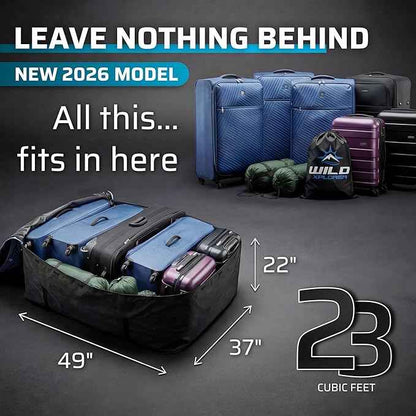 Rooftop Cargo Carrier - 23 Cubic Feet (XXL), Waterproof Soft Shell Car Roof Cargo Carrier, Heavy Duty Car Top Luggage Cargo Bag with Patented Door Hooks and Non-Slip Mat