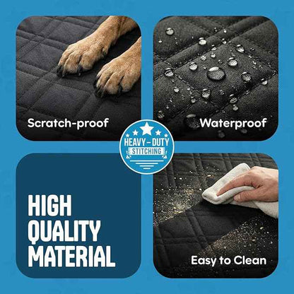 Bulldogology Hard Bottom Dog Seat Cover for Back Seat - Waterproof Backseat Extender for Dogs - Heavy-Duty Pet Hammock & Rear Protector for SUV Car Trucks - Non-Slip Dog Hammock with Platform
