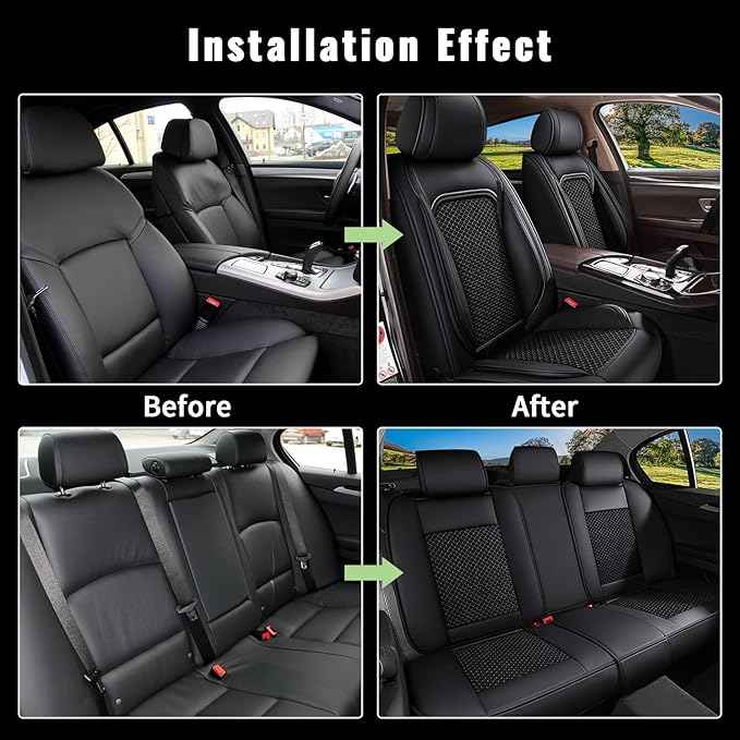 Pickup Truck Seat Covers for Chevrolet Chevy Colorado 2015-2023 2024 2025 2026 LT Z71 Work Truck ZR2 Trail Boss - Breathable Cool Ice Silk Faux Leather Seat Cover Full Set (Black)