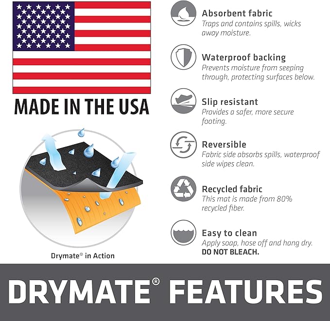 Drymate Cargo Liner Mat (60” x 72”), Dog Seat Cover, Trunk Liner, Absorbent, Waterproof, Machine Washable, Protects Vehicle Interior, for SUVs, Trucks, Vans, Cars (Made in The USA)