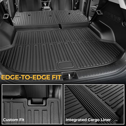Floor Mats for Kia Seltos 2024-2026, All Weather Floor Mats Trunk Cargo Liner with Backrest Protectors Accessories, Full Coverage Set (Not fit Subwoofer)