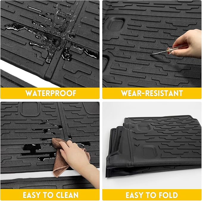 Cargo Mats with Net for 2021-2025 Jeep Wrangler JL Unlimited 4XE Accessories All Weather Protection Rear Seat Back Cover Trunk Liner Cargo Net for 21-25 JL JLU 4XE 4 Door(Not for 4X4)