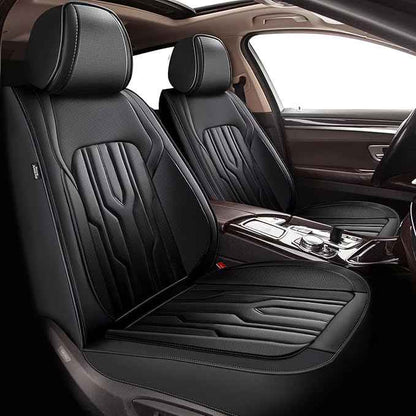 YORKENIC Fit for Jeep Liberty Seat Covers Front Set 2002-2012: Breathable Leather Car Seat Covers Compatible Airbag (2 Front Set, Black)