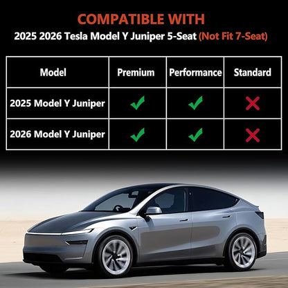 KARPAL Floor Mats for Tesla Model Y Juniper 2025 2026 (5 Seat), All Weather TPE Floor Liners Rear Trunk Mat, Model Y Juniper Accessories 3PCS