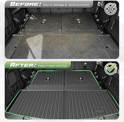 Cartist Floor Mats and Cargo Liner Fit for Ford Explorer 7 Seats 2020-2026 All Weather TPE Floor Mat Explorer Accessories Heavy Duty Carpet Protection (Trunk Mat with Backrest Mat+Floor Mats)