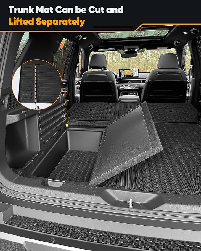 Floor Mats for Honda Passport 2026, Upgrade Custom Fit All Weather Heavy Duty Full Set Floor Protector with TPE Cargo Liner, Door Sill & Seat Back Covers for Car Liner Accessories