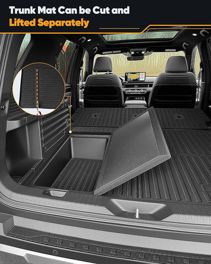 Floor Mats for Honda Passport 2026, Upgrade Custom Fit All Weather Heavy Duty Full Set Floor Protector with TPE Cargo Liner, Door Sill & Seat Back Covers for Car Liner Accessories