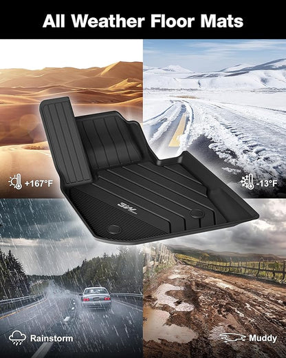 3W 2018-2024 BMW X3 Floor Mats & Cargo Liner, All Weather TPE BMW X3 Accessories Custom Fit for X3 G01 30i M40i X3M Car Mats (Only for car Without Spare tire) (Don't Fit X3 30e), 6PCS