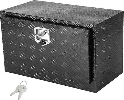 VEVOR Underbody Truck Box, 30"×14"×16" Pickup Storage Box, Heavy Duty Aluminum Diamond Plate Tool Box with Lock and Keys, Waterproof Trailer Storage Box with T-Handle Latch for Truck, Van, Trailer
