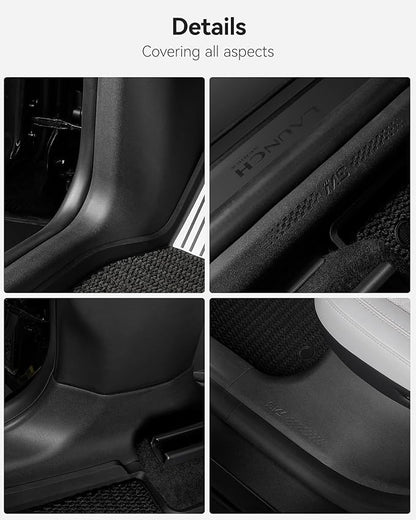 3W Tesla Model Y Juniper Door Sill Protector 2025 2026 Front & Rear, Door Entry Guard, Anti-Dust Cover, Anti-Scratch Plate, Edge Guards, TPE Customized Car Accessories Black