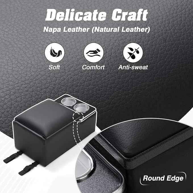 Upgraded Bench Seat Center Console with Extra Large Cup Holder & Phone Holder, Universal Car Armrest Storage Box Organizer for Truck & SUV & Van Automotive Central Console for Back Bench Seat