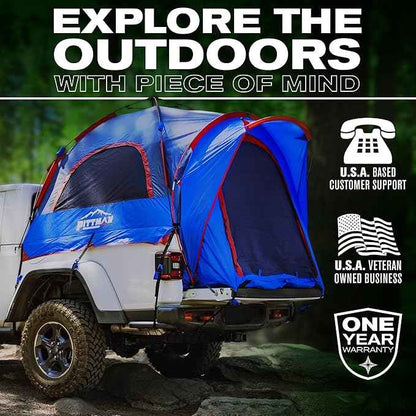 Pittman - Truck Bed Tent with EZ-UP Design - Pickup Truck Tent for Camping - Includes Rain Fly, Extra Wide Entry, Oversize Air Mesh & Porch Cover - Premium Pickup Bed Camper