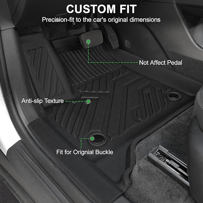 Floor Mats Full Set for 2024 2025 2026 Chevy Traverse & 2025 2026 Buick Enclave 7 Seats Captain Chairs, All Weather Cargo Trunk Liner, 2nd & 3rd Row Seat Back Cover, Door Sill Protector Accessories