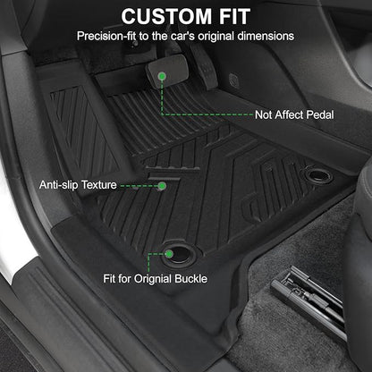 Floor Mats Full Set for 2024 2025 2026 Chevy Traverse & 2025 2026 Buick Enclave 7 Seats Captain Chairs, All Weather Cargo Trunk Liner, 2nd & 3rd Row Seat Back Cover, Door Sill Protector Accessories