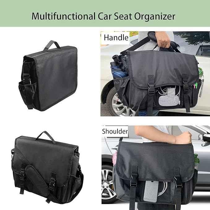 Car Front Seat Organizer for Law Enforcement – Portable Passenger Seat Storage with Laptop & Tablet Holder, Stabilizing Straps, and Car Office Organizer for Trucks, Black