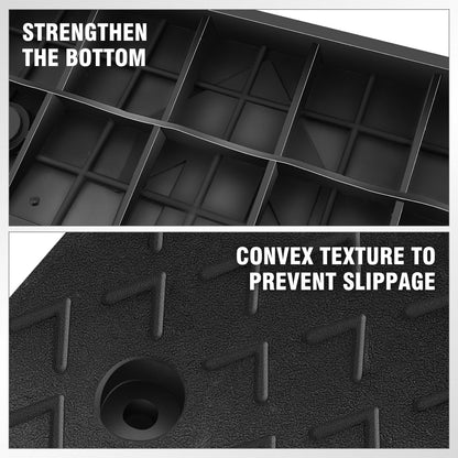 DNA MOTORING 2pcs 4.5" Rise Rubber Arrow Curb Ramp Heavy Duty Loading Threshold Ramp 37.4 in L x 11.8 in W x 4.5 in H for Loading Dock, Warehouse, Wheelchair, Motorcycles, Cars, TOOLS-00650
