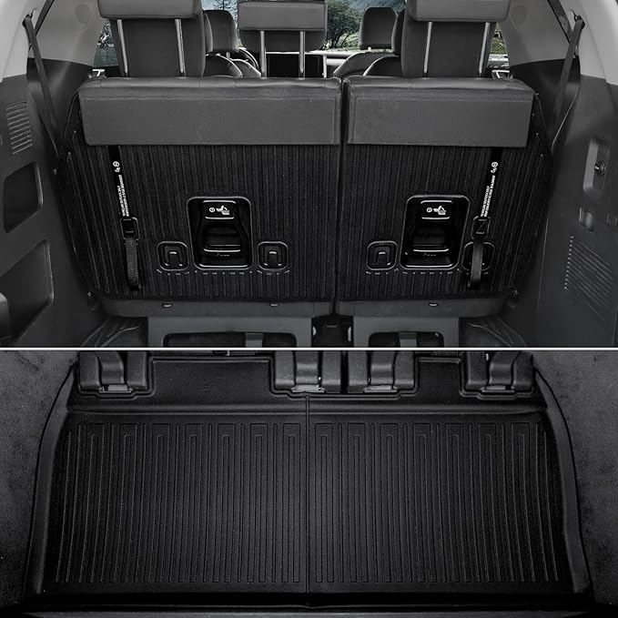 Floor Mats for Kia Carnival 2022-2026 Gas, Full Coverage All Weather Floor Mat Trunk Cargo Liner with Backrest Protectors & Door Sill Guards Accessories, Full Coverage Set (Fit 8 Sests)