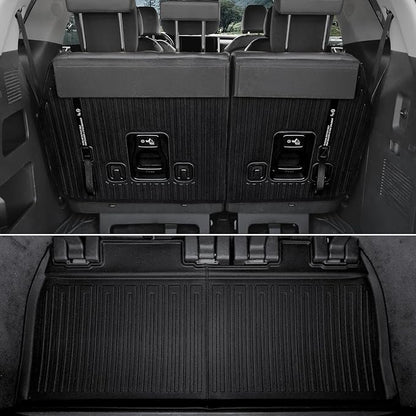 Floor Mats for Kia Carnival 2022-2026 Gas, Full Coverage All Weather Floor Mat Trunk Cargo Liner with Backrest Protectors & Door Sill Guards Accessories, Full Coverage Set (Fit 8 Sests)