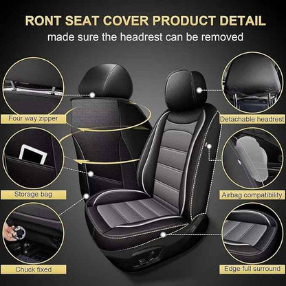 Car Seat Covers Fit for Hyundai Palisade 2020-2025 2026: Front Seats Covers Auto Interior Accessories, Faux Leather Waterproof Seat Cushions Vehical Cover (Black&Grey)